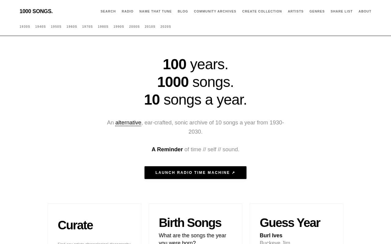 Screenshot of 1000 Songs