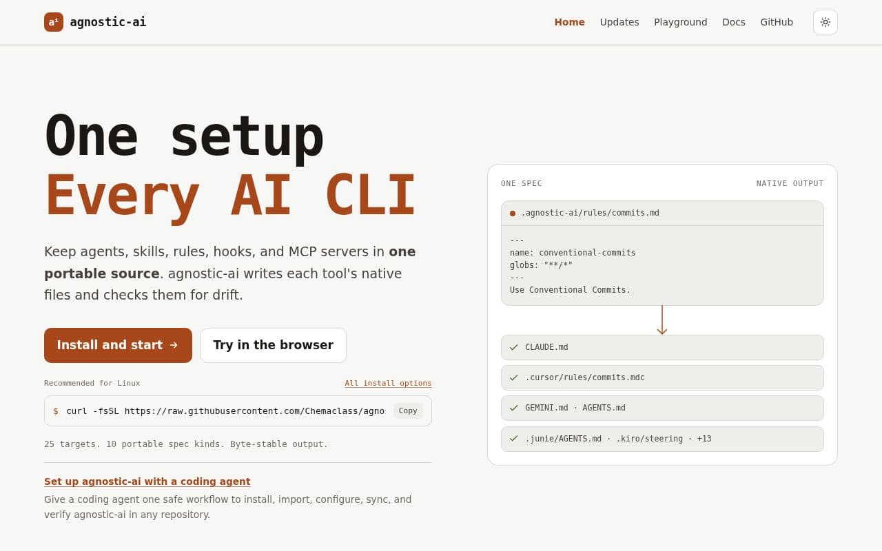 Screenshot of agnostic-ai