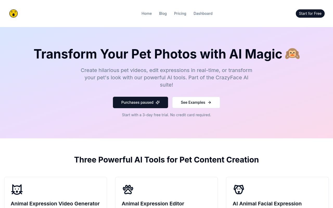 Screenshot of Animal Face AI