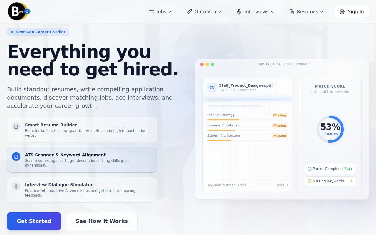 Screenshot of Bange.io