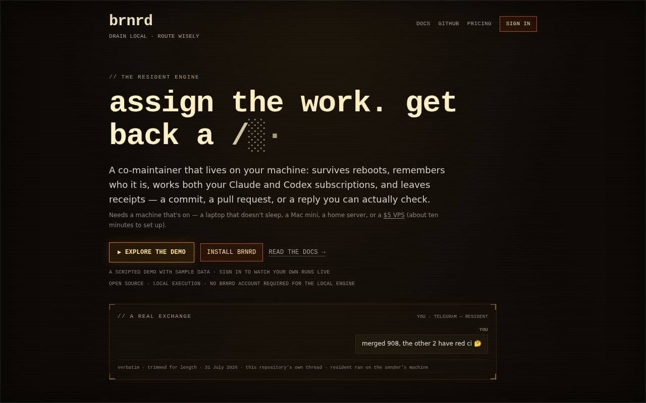 Screenshot of brnrd