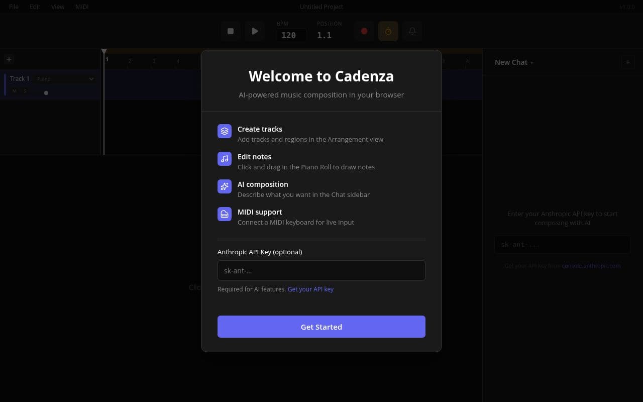 Screenshot of Cadenza