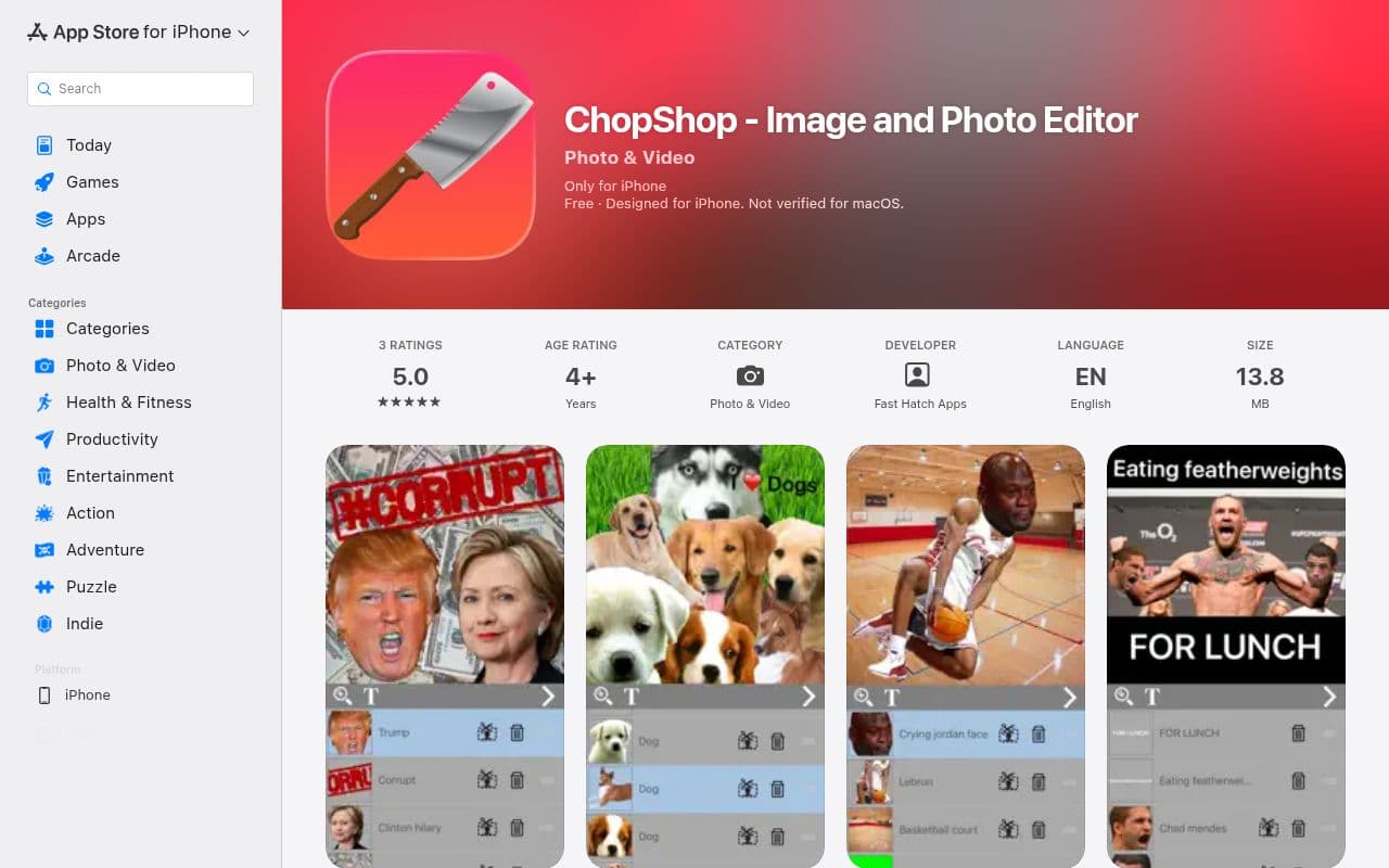 Screenshot of ChopShop
