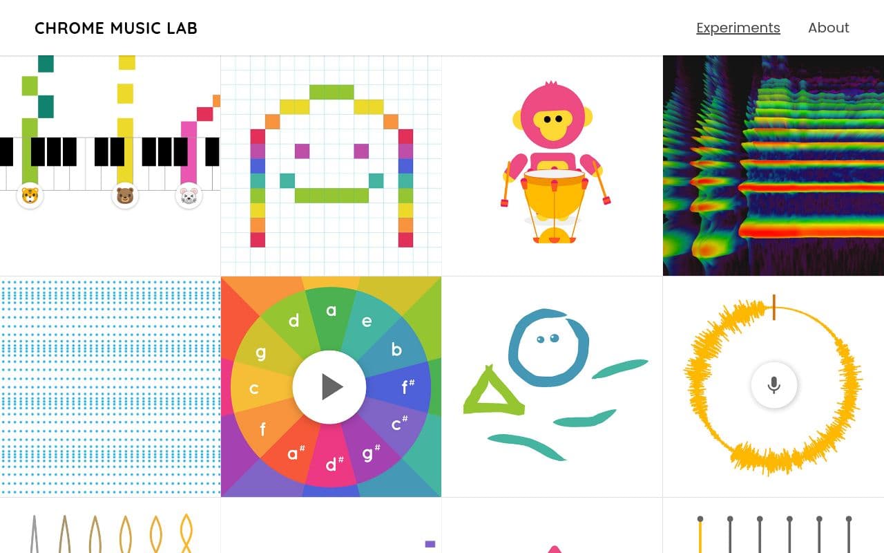 Screenshot of Chrome Music Lab