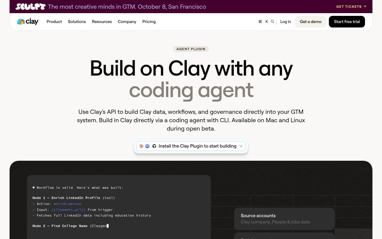Screenshot of Clay