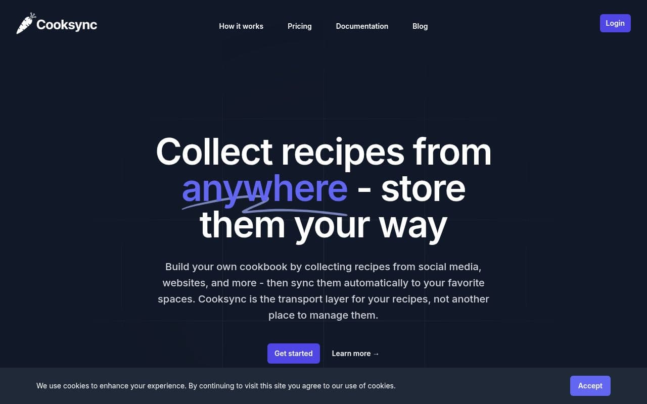 Screenshot of Cooksync