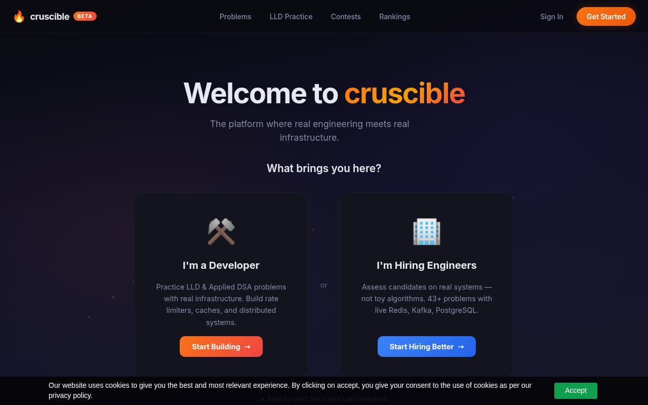 Screenshot of Cruscible
