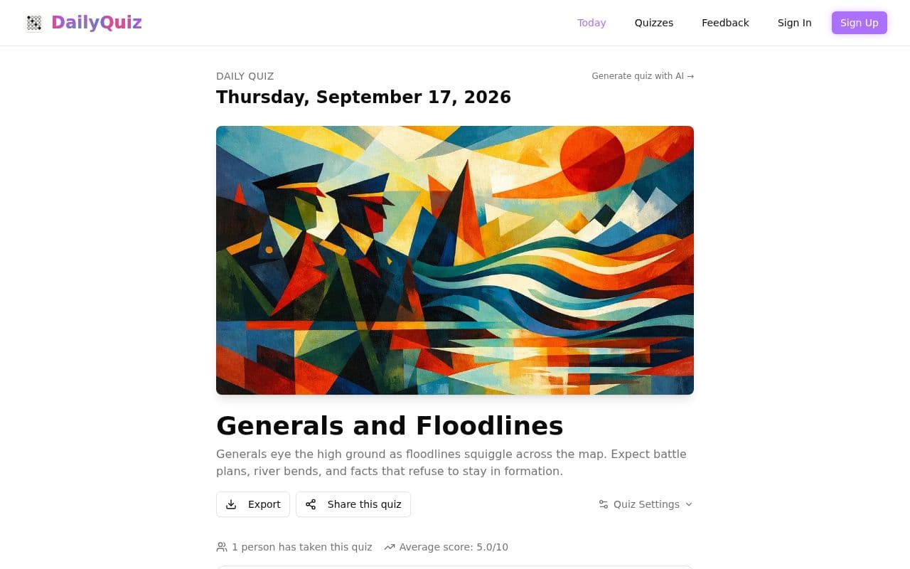 Screenshot of DailyQuiz