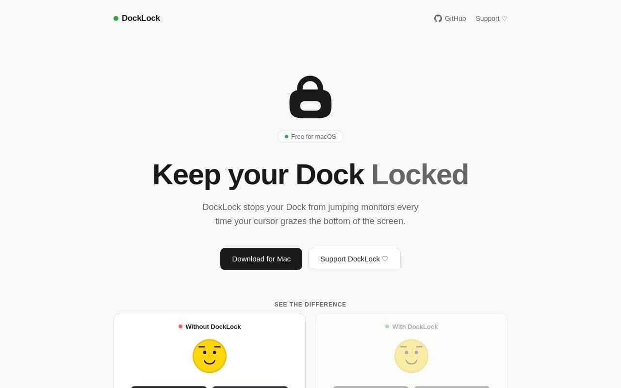 Screenshot of DockLock