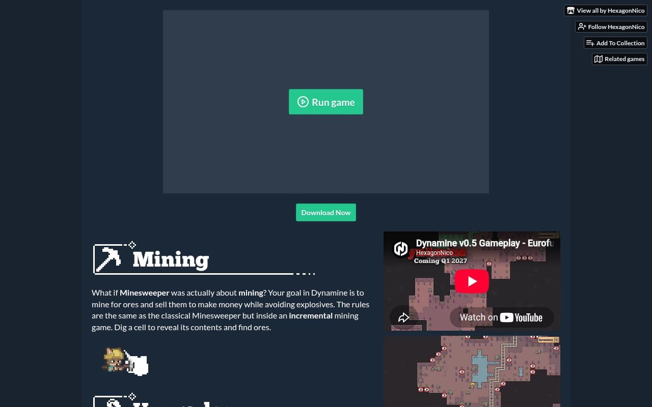 Screenshot of Dynamine