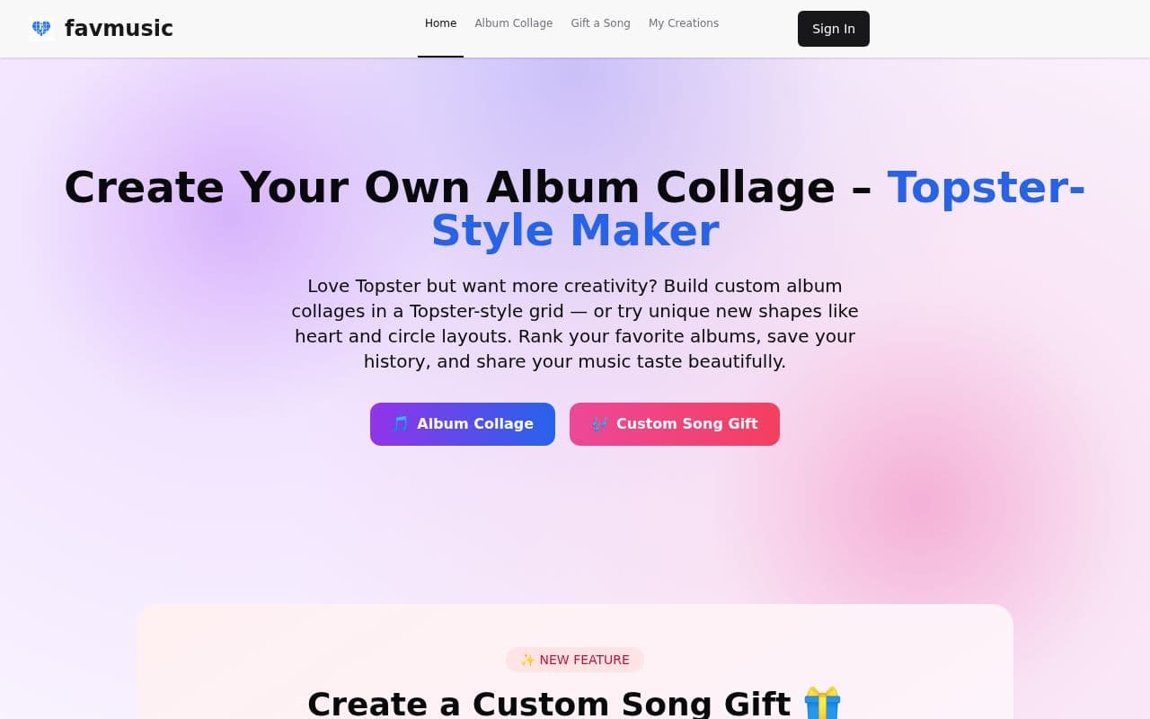 Screenshot of FavMusic