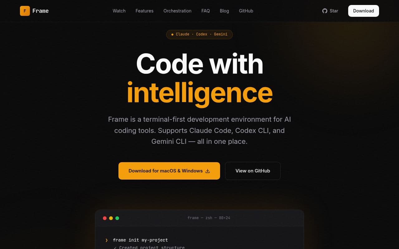 Screenshot of Frame