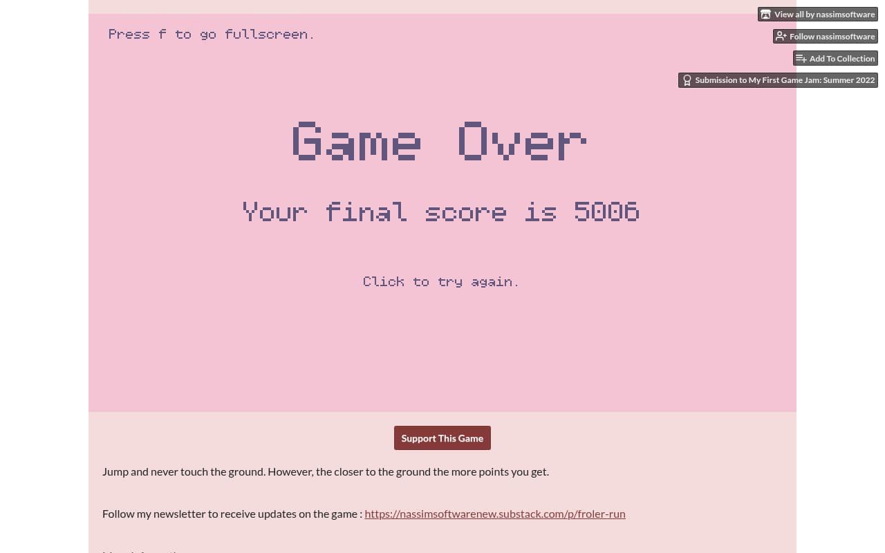 Screenshot of Froler Run
