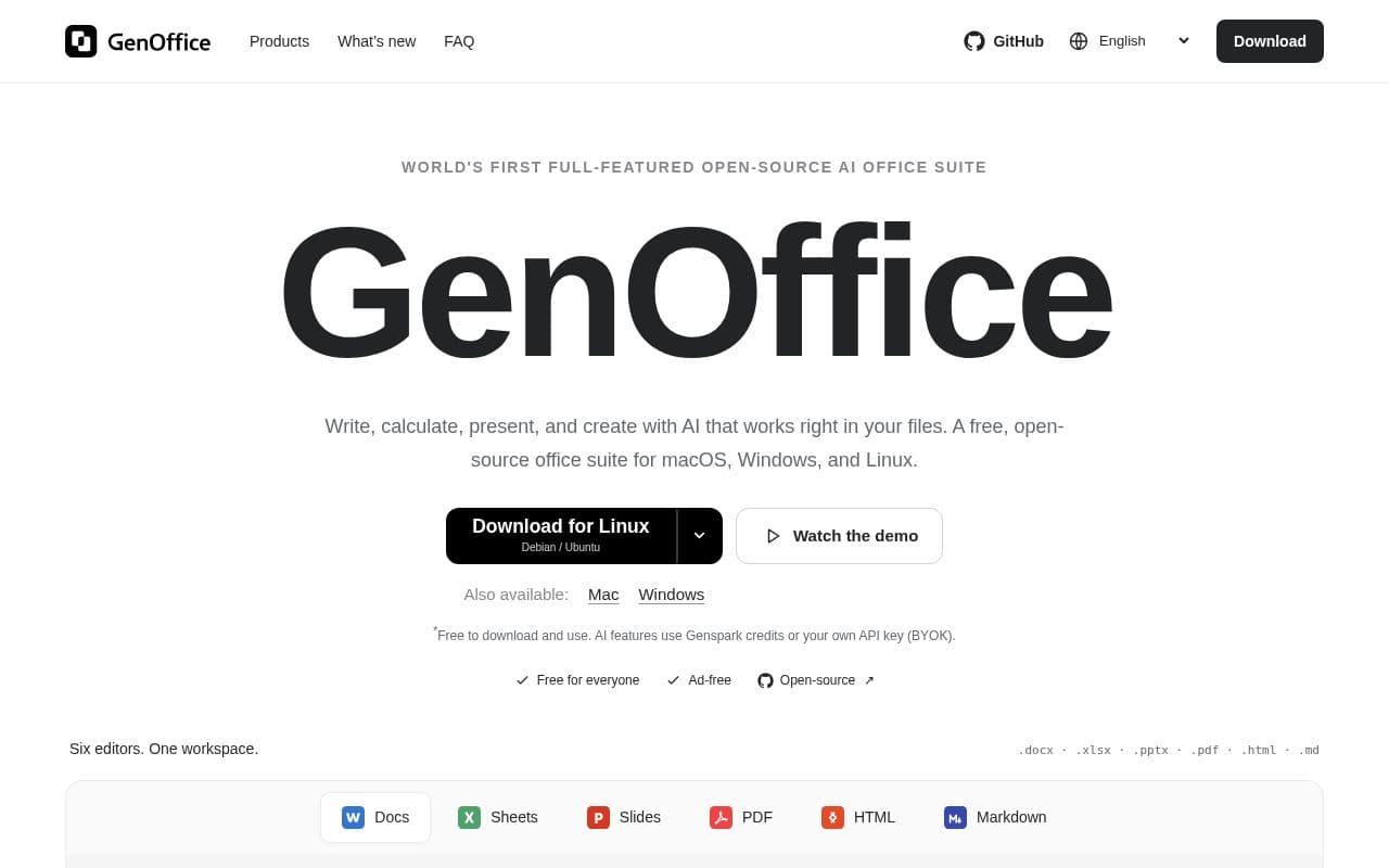 Screenshot of GenOffice