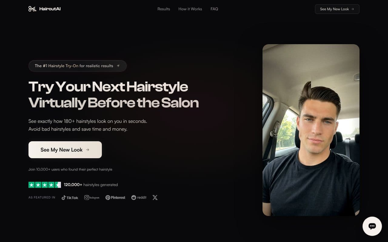 Screenshot of HaircutAI