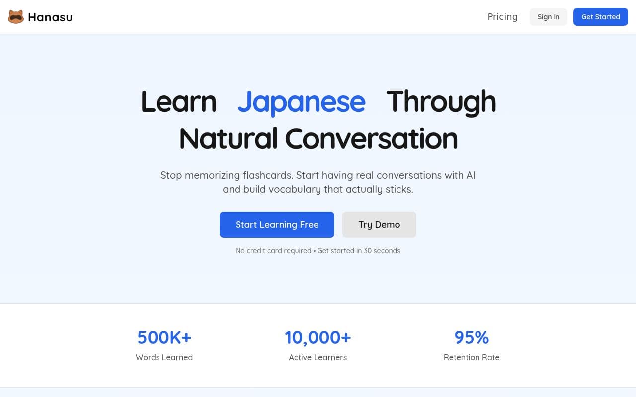 Screenshot of Hanasu