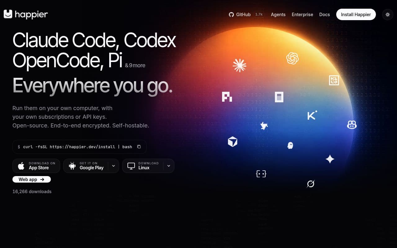 Screenshot of Happier