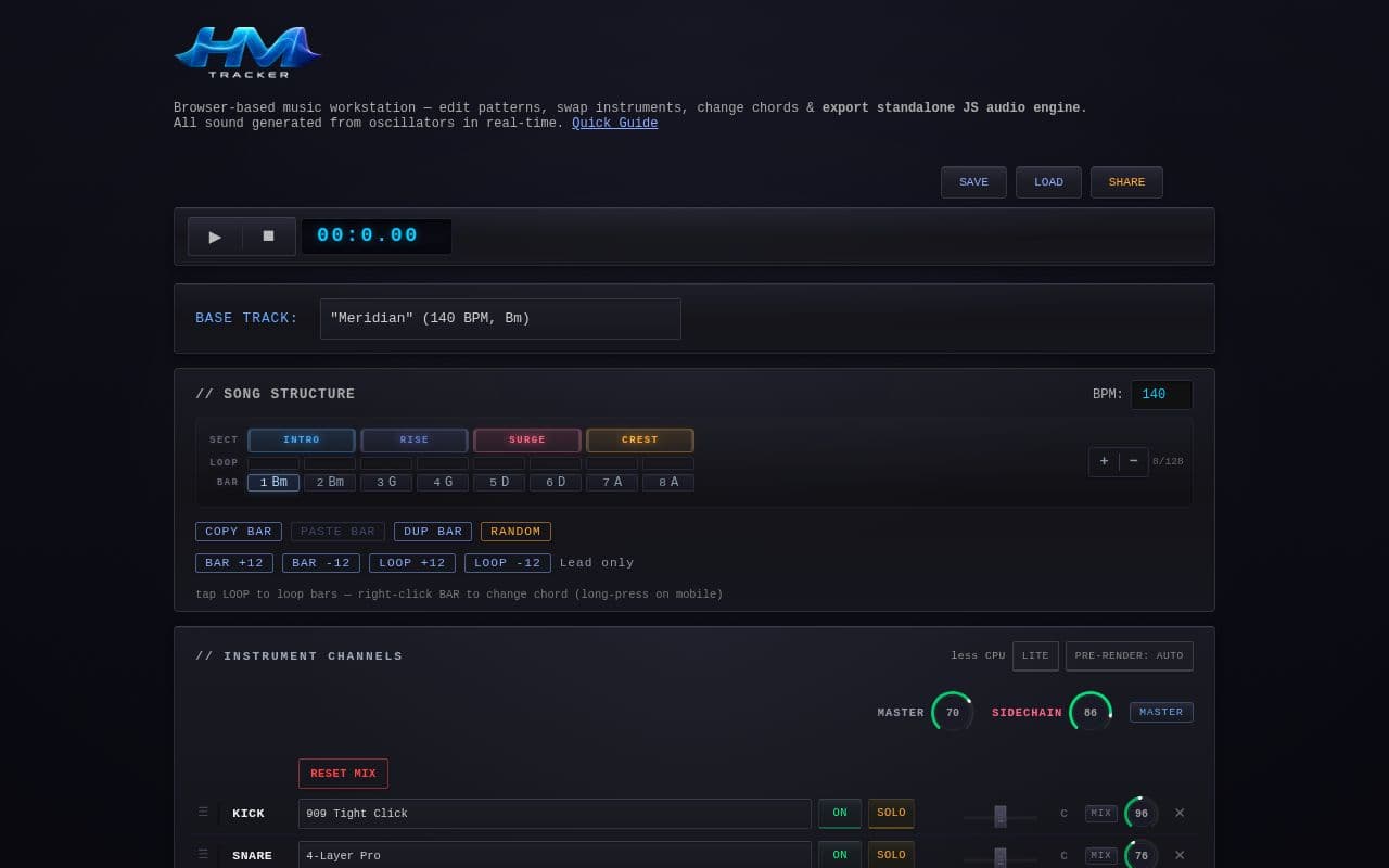 Screenshot of HM Tracker