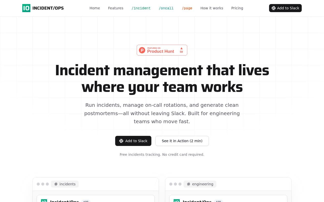 Screenshot of Incident/Ops