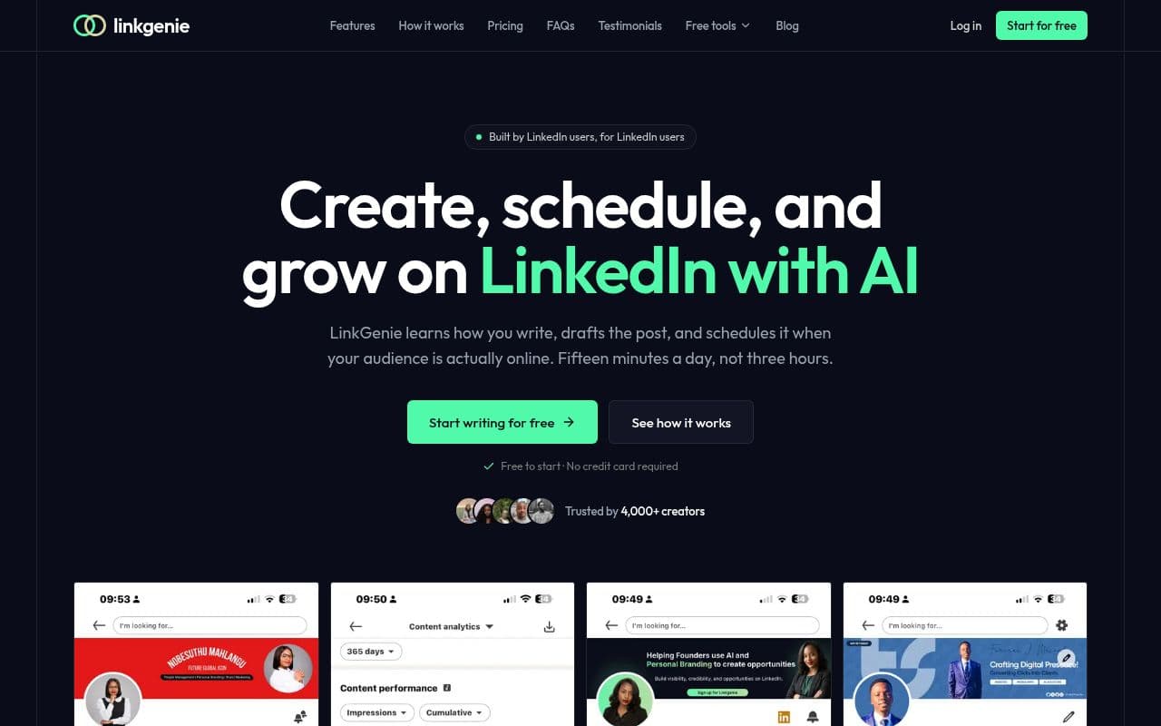 Screenshot of LinkGenie