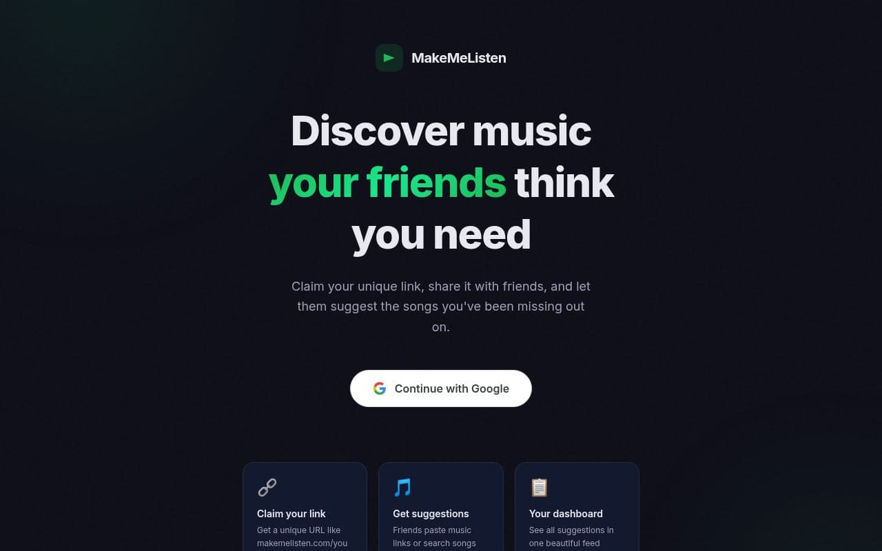 Screenshot of MakeMeListen