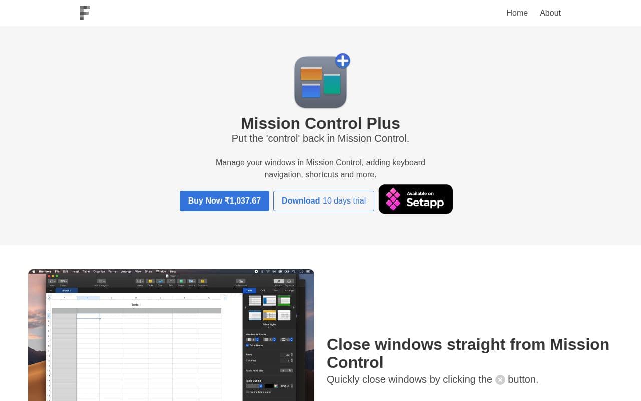 Screenshot of Mission Control Plus