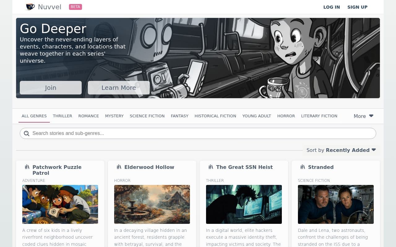 Screenshot of Nuvvel