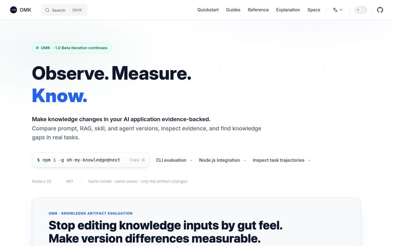 Screenshot of oh-my-knowledge
