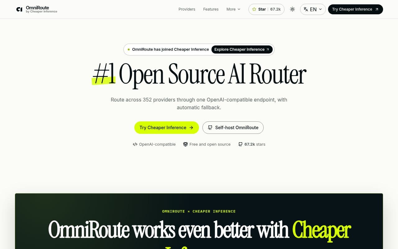 Screenshot of OmniRoute
