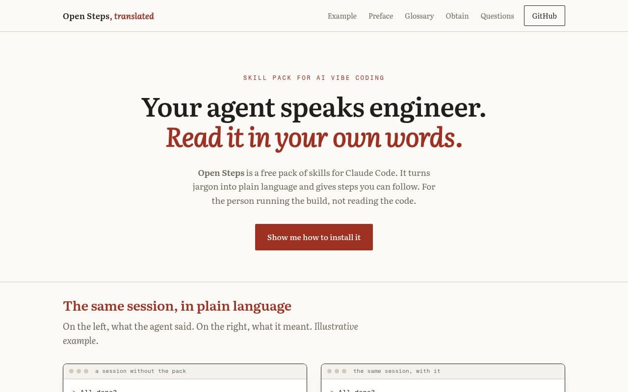 Screenshot of Open Steps