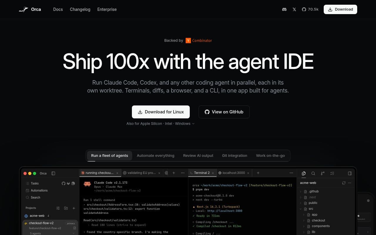 Screenshot of Orca