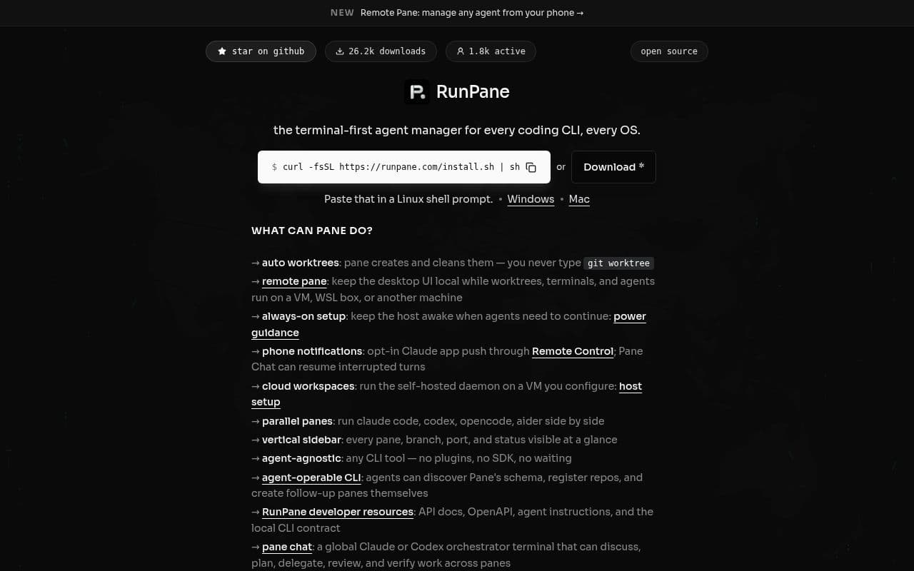 Screenshot of Pane