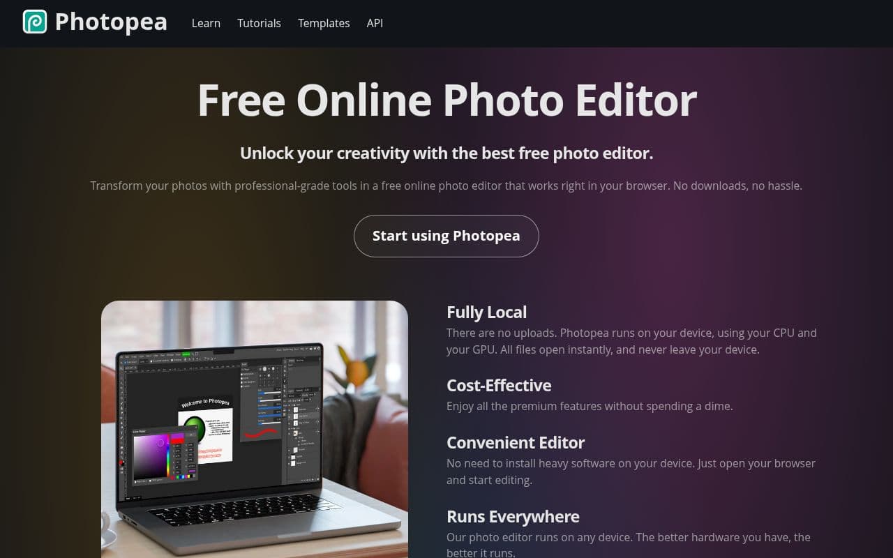 Screenshot of Photopea