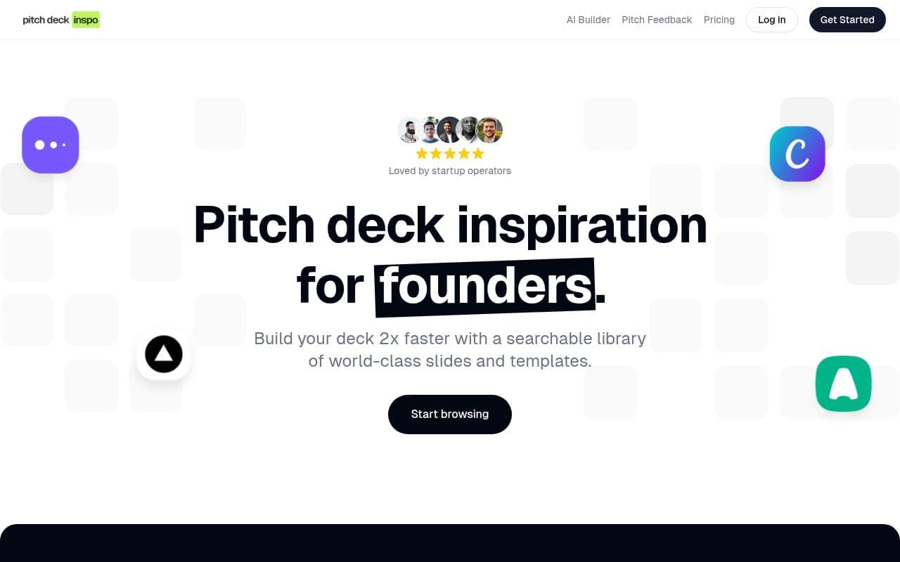 Screenshot of Pitch Deck Inspo