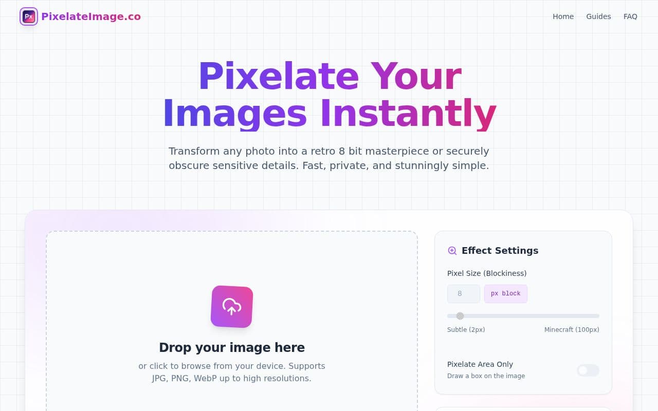 Screenshot of Pixelate Image