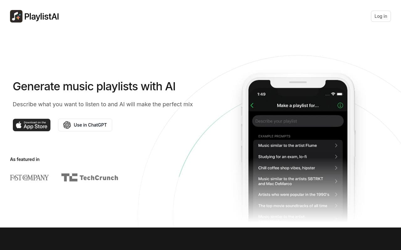 Screenshot of PlaylistAI