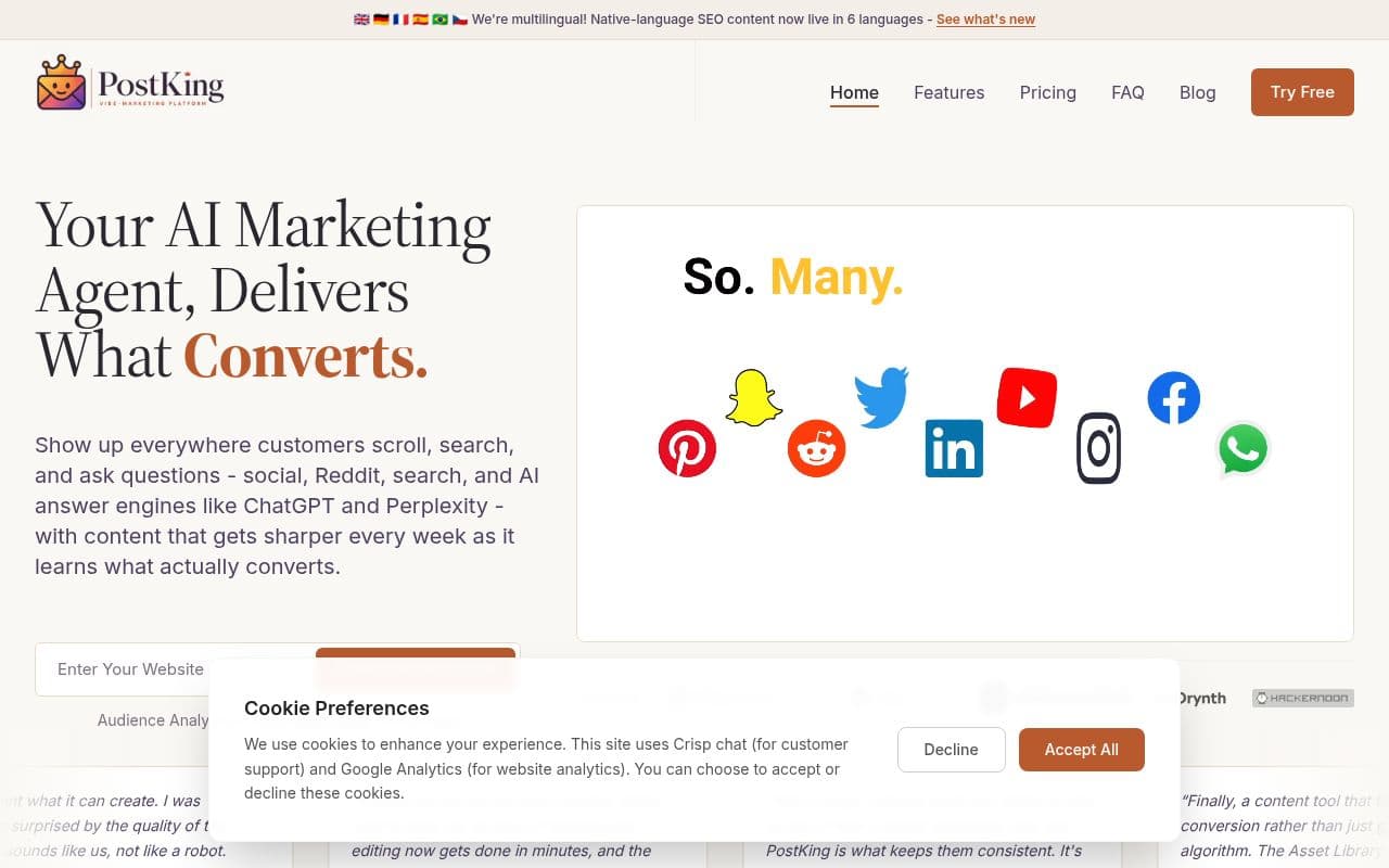 Screenshot of PostKing