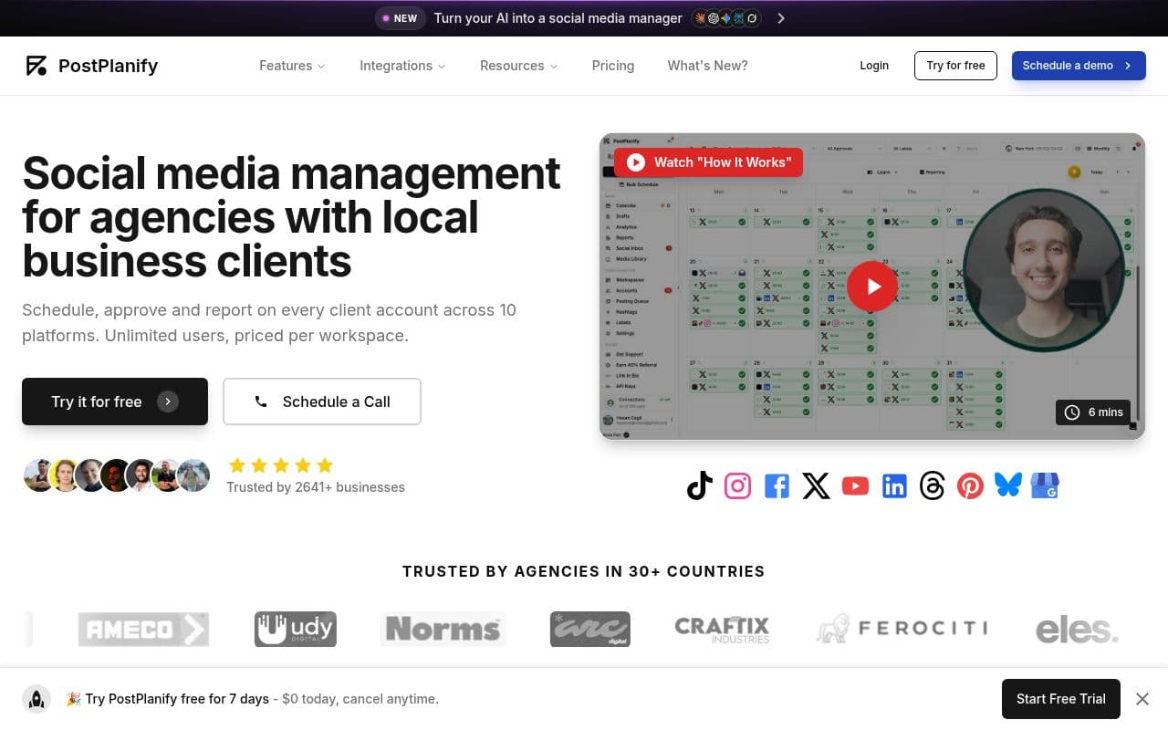 Screenshot of PostPlanify