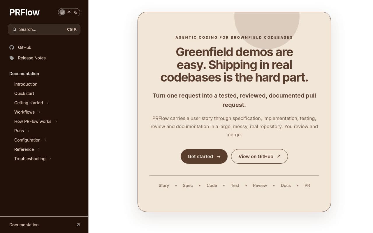 Screenshot of PRFlow