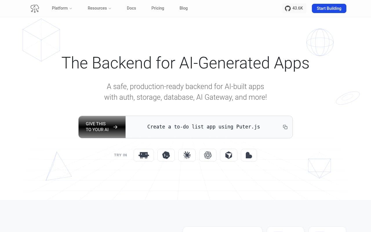 Screenshot of Puter.js