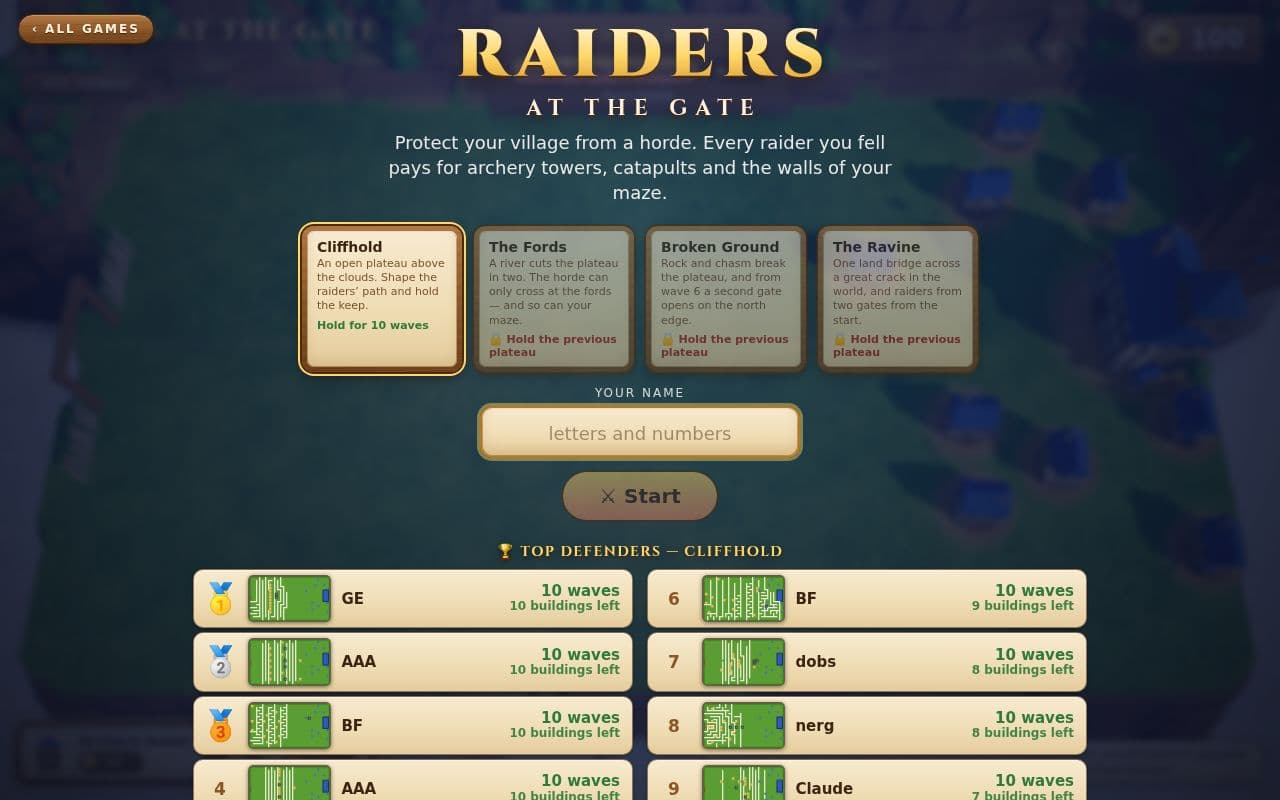 Screenshot of Raiders at the Gate