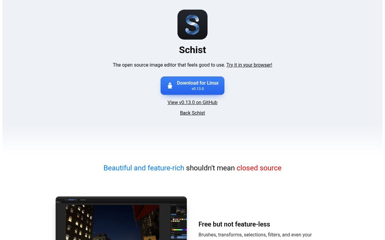 Screenshot of Schist