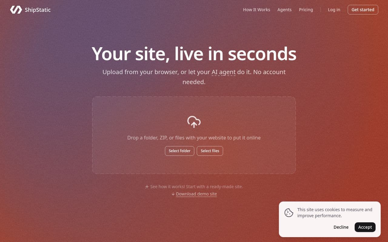 Screenshot of ShipStatic