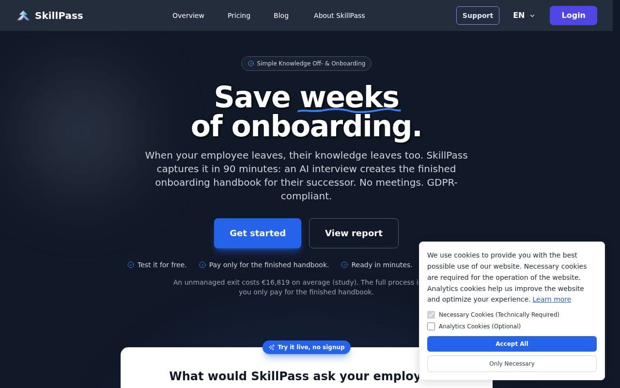 Screenshot of SkillPass