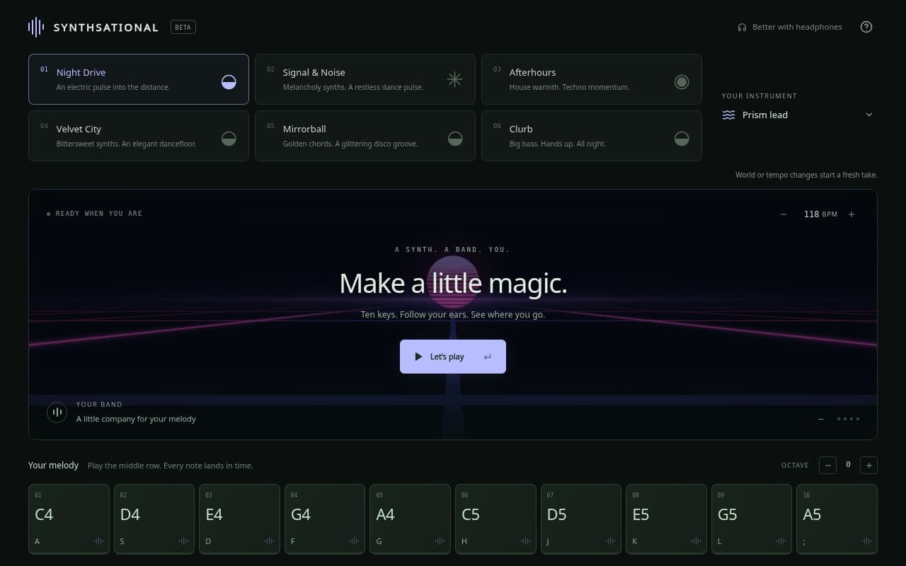 Screenshot of Synthsational