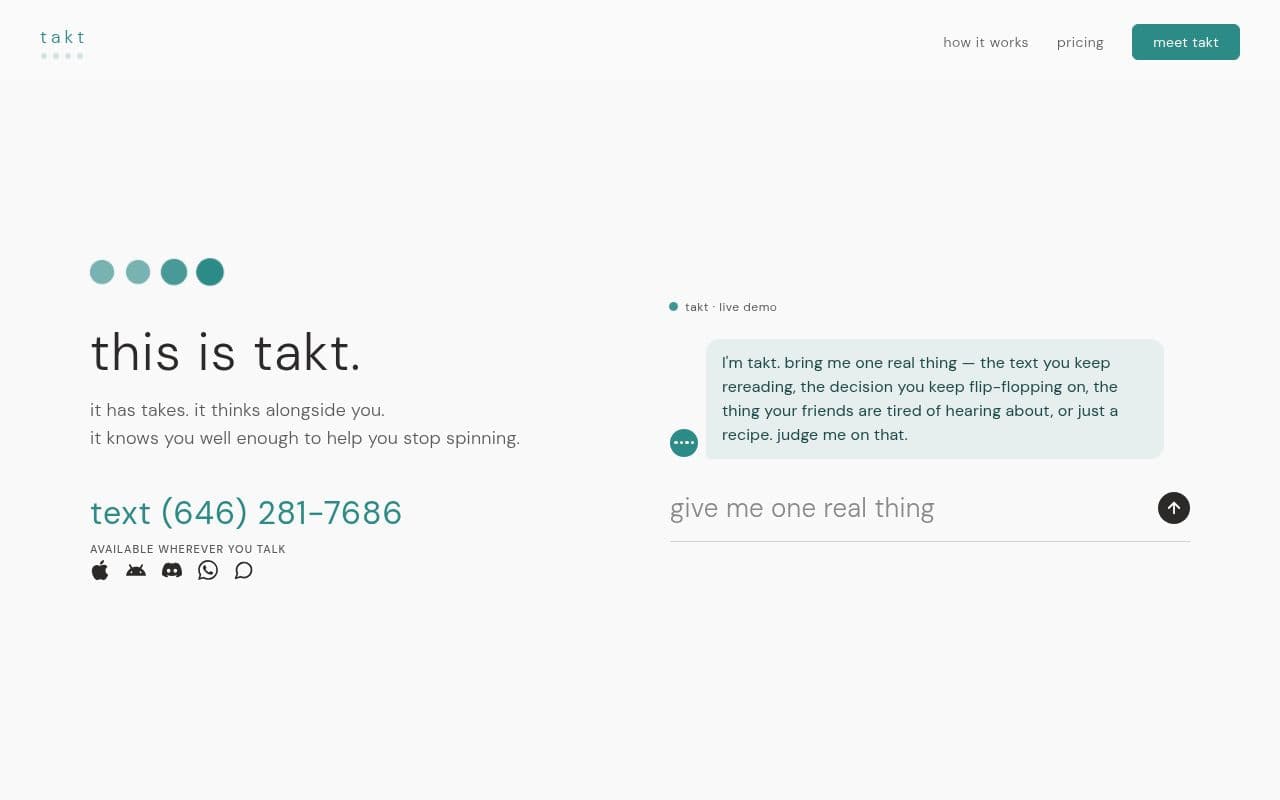 Screenshot of Takt