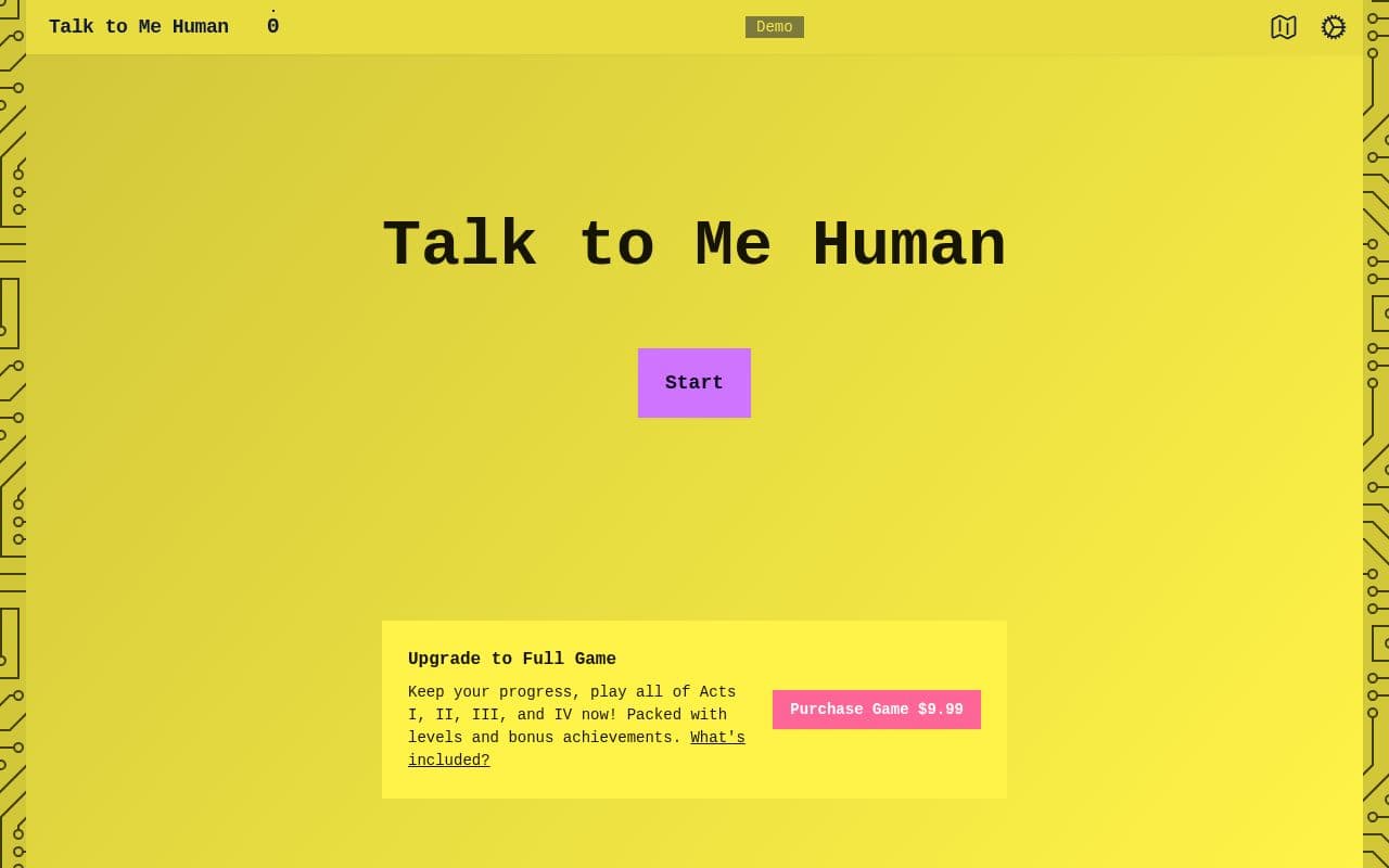 Screenshot of Talk to Me Human