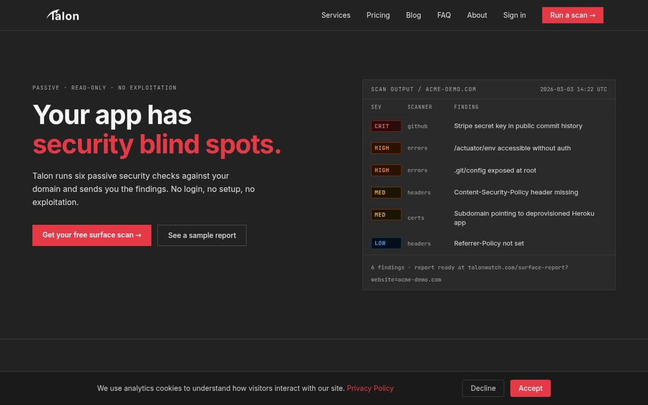 Screenshot of Talon