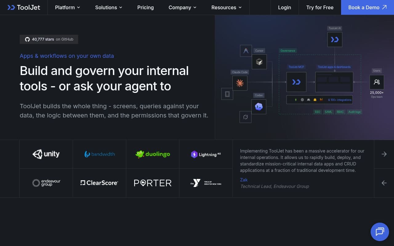 Screenshot of ToolJet