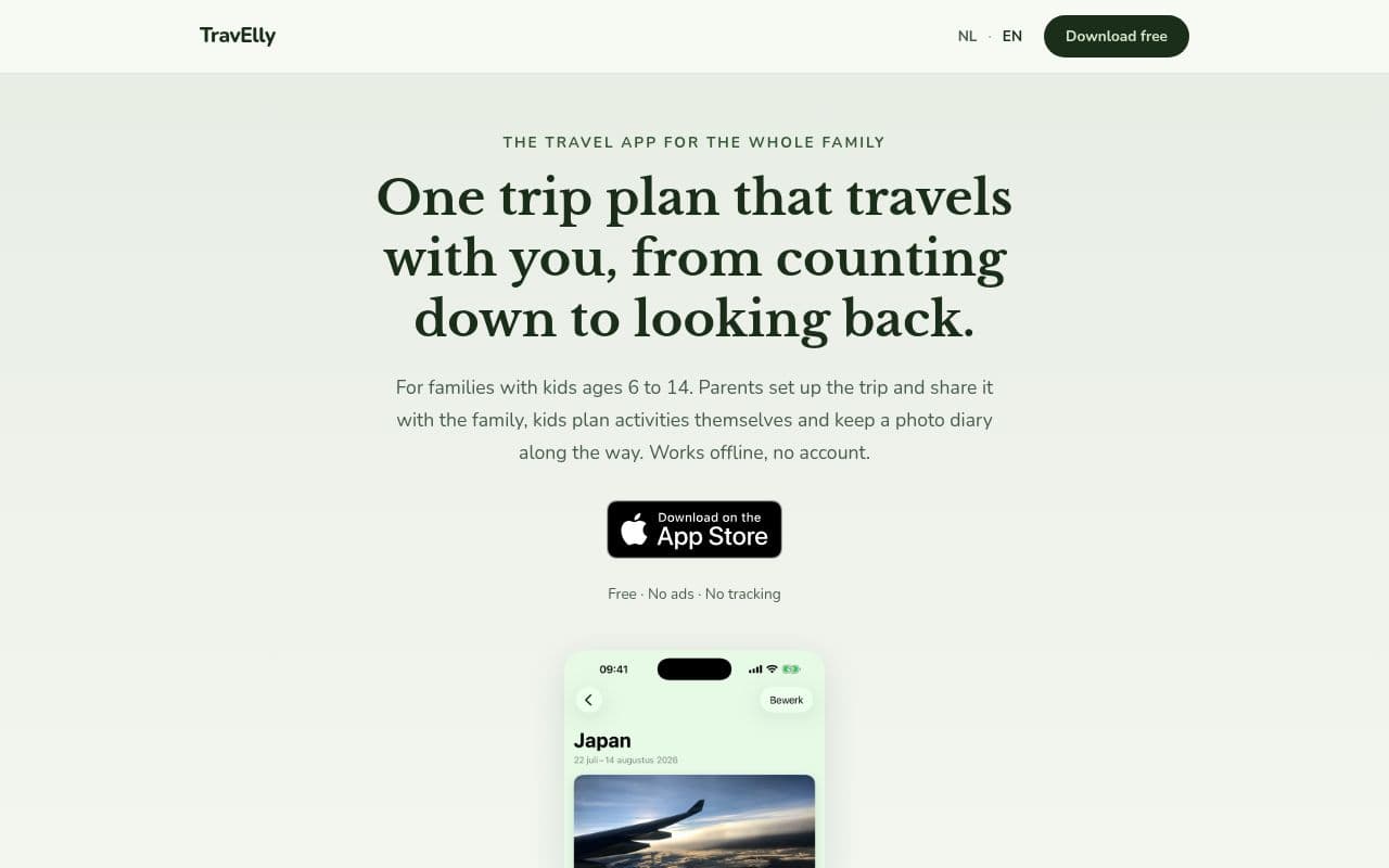 Screenshot of TravElly